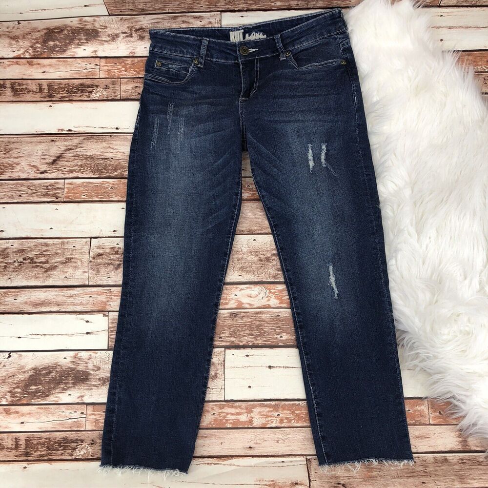KUT From The Kloth Women's Straight Leg Catherine Boyfriend Jeans Size 6 Raw Hem - Picture 3 of 9